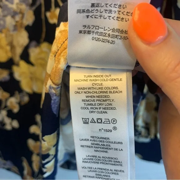 NWT Lauren Ralph Lauren Floral Tie-Neck Stretch Jersey Long Sleeve Plus, Size 2X - Picture 9 of 12